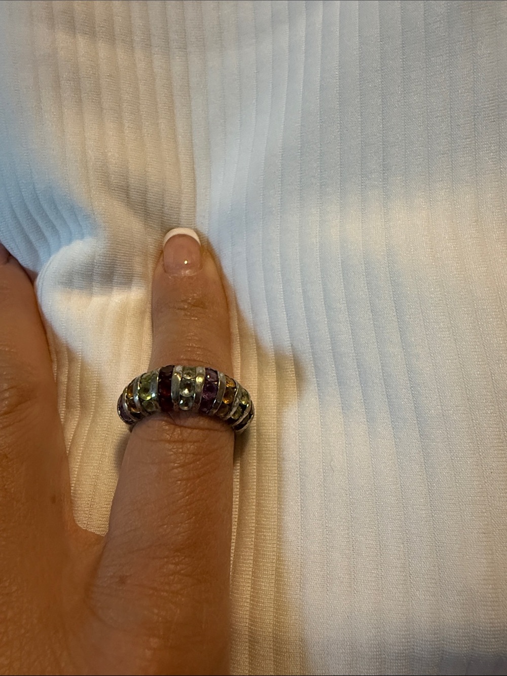 Multicolor Gemstone Dome Ring - Women Jewelry